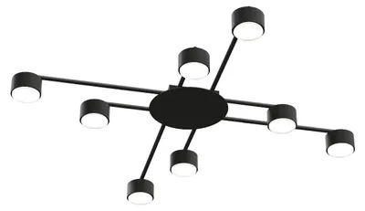 Zdjęcie produktu dla Lampa sufitowa spot czarna 8xGX53x30W metal wym:7,5x100x100cm IP20 Videx