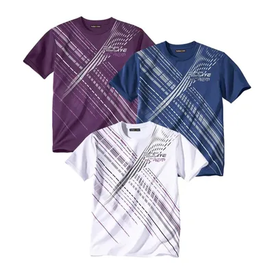 Produktbild von Atlas For Men - T-Shirt für Herren - Sport(3er-Pack) AF1385 (3XL) (Marineblau/Violett/Weiß)