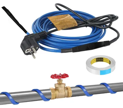 Frostschutz-Heizkabel 5,5 m, 25 W/m, selbstregulierend, mit Thermostat