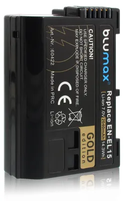 Produktbild von 2x Blumax Akku | für Nikon EN-EL15 a/b/c Digitalkamera | Kapazität 2040mAh |Spannung 7Volt | Video- und Kamerazubehör