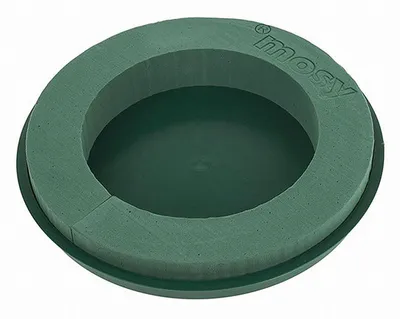Produktbild von Steckschaum-Ring, 30 cm, mit Plastikteller. Steckmasse, Ring, Kranz , Blumen