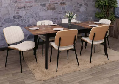 Produktbild von 6er-Set Esszimmerstuhl MCW-O44, Küchenstuhl Stuhl, Bugholz Kunstleder  MVG  natur, weiß