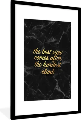Produktbild von MuchoWow® Gerahmtes Poster Zitate - Sprichwörter - Gold - Marmor 60x90 cm - Poster mit Schwarzem Bilderrahmen Wandposter Rahmen Foto Bilder - Dekoration - Wandposter Wohnzimmer - Hochwertig