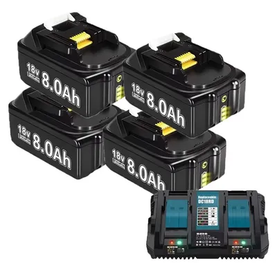 Obrázok produktu pre Batéria, kapacita 8000 mAh, široká kompatibilita, 4 x 8,0 Ah, 1 x nabíjačka 6A, 18 V