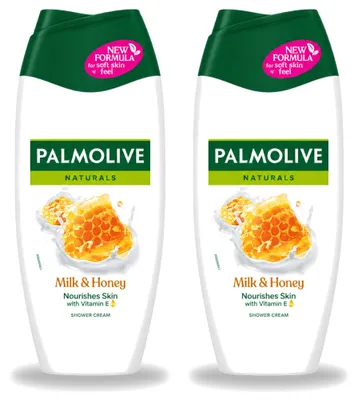 Productafbeelding van 2 x Palmolive Douchecrème Melk & Honing - 250 ml - Voordeelverpakking - 2 stuks