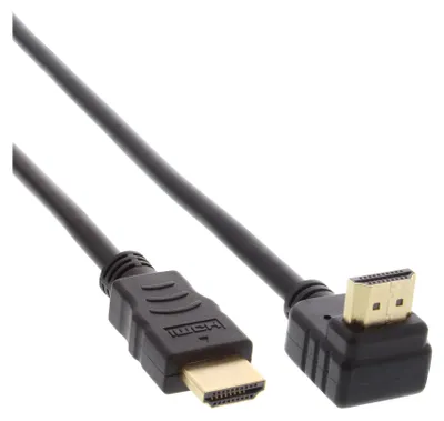Immagine prodotto di InLine® 17015V Cavo HDMI, angolato, HDMI High Speed con Ethernet, maschio/maschio, contatti placcati oro, nero, 15 m