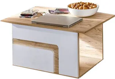 Produktbild von Jugendzimmer - Couchtisch Oskar 18, Farbe: Eiche Hellbraun / Weiß - 90 x 60 x 46 cm (B x T x H)