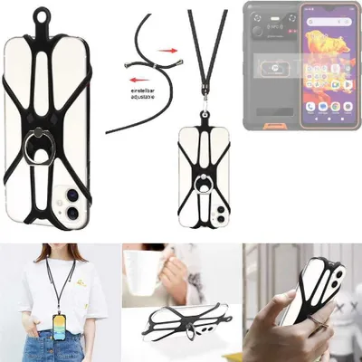 Produktbild von K-S-Trade 3in1 Handykette Handyband Handykordel Halsband Smartphone-Ring Handy-Ring kompatibel mit Phonemax R4GT Fingerhalterung Handyring