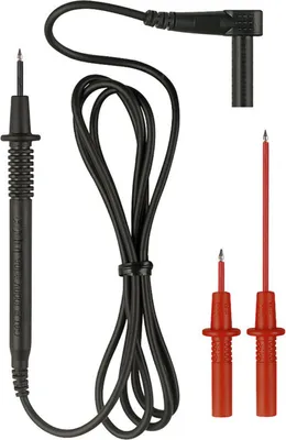 Produktbild von Benning Sicherheits-Messleitungs-Set [ Lamellenstecker 4 mm - Prüfspitze] 1.00 m Schwarz Messleitungsset für MM 4 (044119)