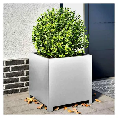 Produktbild von Pflanzkübel 50x50x50 cm aus verzinktem Stahl für Blumen und Pflanzen im Garten, auf dem Balkon oder der Terrasse