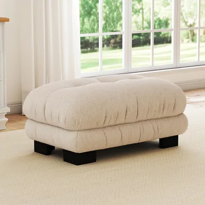 Zdjęcie produktu dla Fotel Paris Ottoman, tapicerowany, wszechstronny, wygodny, nowoczesny (jasnobrązowy)