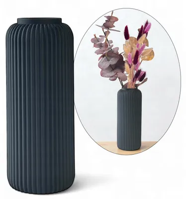 Produktbild von Moderner Bruchsicherer Blumenvasen 22cm Schwarz