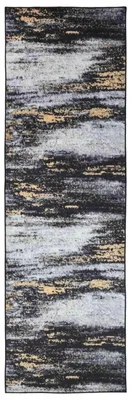 Produktbild von vidaXL Teppichläufer LESAKA Schwarz und Gold 50 x 450 cm