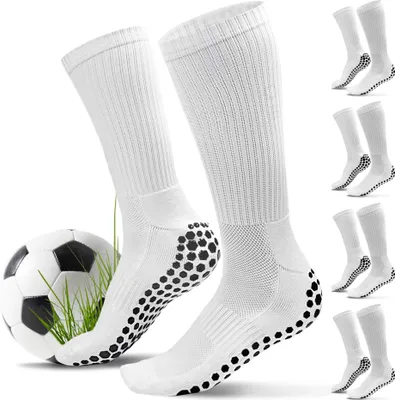 Produktbild von Fussball Grip Socken (weiß) - Fußballsocken als besondere Geschenkidee - 5er Set