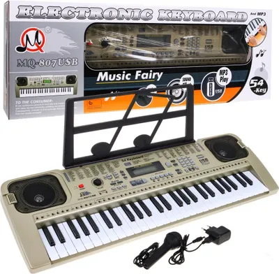Obrázok produktu pre Keyboard s režimom výučby pre deti 5+ Stojan s mikrofónom - model č. 807