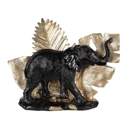 Produktbild von Clayre & Eef Figur Elefant 18 cm Schwarz Goldfarbig Polyresin