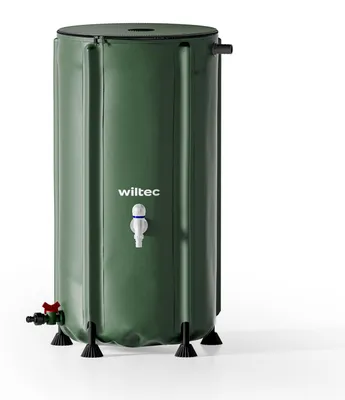 Produktbild von Regentonne Regenfass Wassertonne - Faltbar - 100 Liter - PVC mit Deckel - Ø 40 x 78 cm