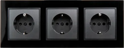 Produktbild von Steckdosen Set McPower Flair "Beginner 3S-Style", anthrazit, schwarzer Glasrahmen