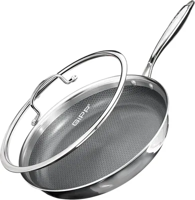Imagen del producto de Sartén de 26 cm, de acero inoxidable, con revestimiento antiadherente de cerámica, mango resistente al calor, apta para todo tipo de cocinas