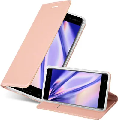 Produktbild von Cadorabo Handyhülle für Nokia 6 2017 Schutz Hülle in Rosa Cover Etui Book Case Booklet