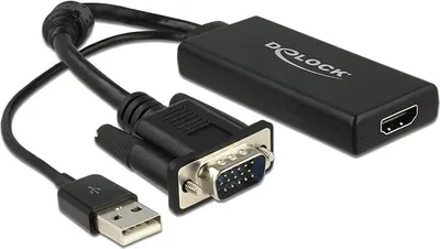 Immagine prodotto di DELOCK VGA Adapter D-Sub15 + USB -> HDMI St/St/Bu