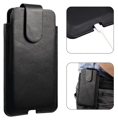 Image de Pochettes de ceinture pour téléphone portable - Noir - Adaptées aux smartphones de 6,5 pouces