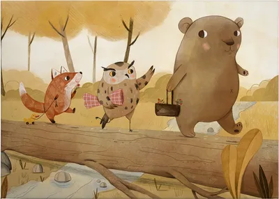 Produktbild von Leinwandbild Kinder 50 x 70 cm - Wandbild Braun Beige - Keilrahmen Tiere Wohnzimmerdeko Wanddeko Wandgemälde