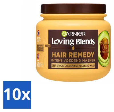 Imagen del producto de 10 mascarillas capilares Garnier Loving Blends, aceite de aguacate y manteca de karité, 340 ml - Paquete económico - 10 unidades