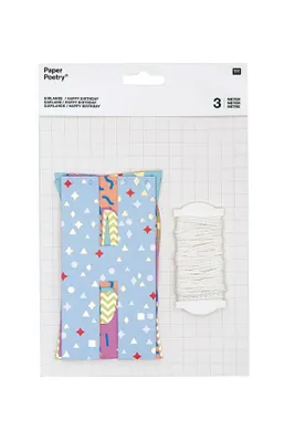 Produktbild von Happy Birthday Girlande, 3m lang, 13 Anhänger, beidseitig mit Foliendruck