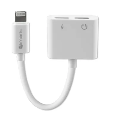 Obrázok produktu pre 4smarts Audio a nabjac rozboova pre Apple Lightning na 2x Lightning adaptr Biele stereo prsluenstvo