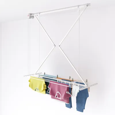 Klappbarer Deckentrockner, Aluminium, 152 cm, platzsparend