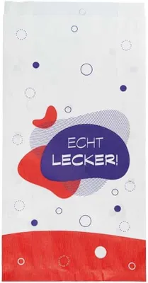 Produktbild von Metzgerfaltenbeutel aus Kraftpapier Echt Lecker 15 + 6 x 28 cm, 1000 Stück