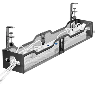 Productafbeelding van Kabelkoker voor bureau, 63 cm, kabelmanagement zonder boren, organizer voor kantoor en thuis, zwart
