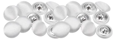 Productafbeelding van 20 Stuks Witte Naaiknopen met Stofoverlaag 12,5mm