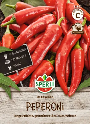 Produktbild von SPERLI Paprikasamen De Cayenne Capsicum annuum 50 Pflanzen
