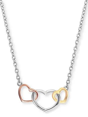 Produktbild von Engelsrufer ERN-WITHLOVE-03 Halskette Damen 3 Herzen Silber Gold Rosé