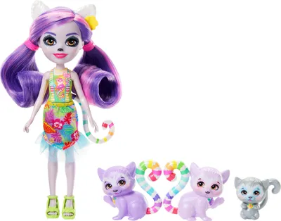 Immagine prodotto di Set di bambole e figure Enchantimals, Mattel, 3 lemuri, 15 cm, 3+
