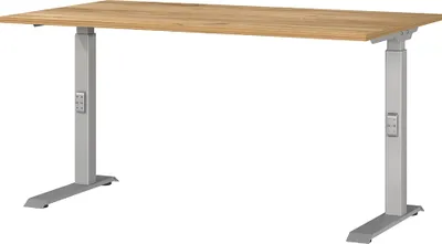 Produktbild von Schreibtisch 140cm, Eiche/silber, DUBA-01