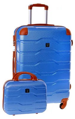 Produktbild von Hartschalenkoffer-Set Firenze, 2-teilig, blaue ABS-Koffer mit 4 Rollen und Zahlenschloss