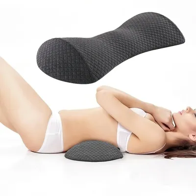 Produktbild von Kissen,Orthopädisches Lendenwirbelkissen, Bonbontyp,Ergonomisches Design,für Bett, Auto, Bürostuhl,Rückenkissen zum Schlafen,Grau