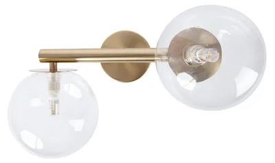 Obrázok produktu pre Nástenná lampa AVOLA, zlatá a priehľadná, 2xG9x12W, sklo, rozmery: 19x31x25 cm, IP20, Sigma Lighting