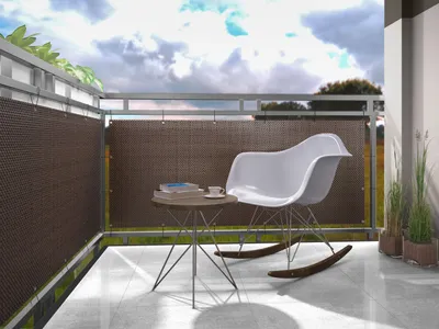 Produktbild von Polyrattan PVC Sichtschutzmatte 300x100 Balkon Sichtschutz Zaun Windschutz braun