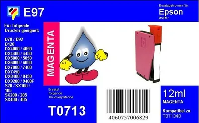 Produktbild von E97 - TiDis Ersatzpatrone - magenta - mit 12ml Inhalt ersetzt T0713