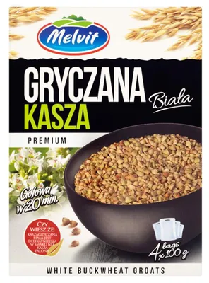 Obrázek produktu pro Melvit Premium Bílá pohanková krupice 400 g (4 sáčky)