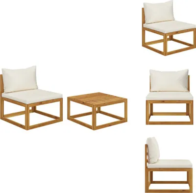 Image de vidaXL Ensemble de canapé de jardin 2 pièces avec revêtement en bois massif d'acacia - éléments de canapé de jardin