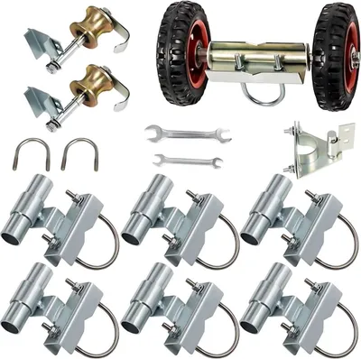 Immagine prodotto di Set per cancello a rullo - Meccanismo per cancello scorrevole in acciaio - Set completo per cancello scorrevole 18×31×30cm - 14kg - Acciaio
