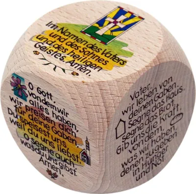 Produktbild von Tischgebete Gebetswürfel mit farbigem Druck - 5984