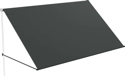 Zdjęcie produktu dla JOIEYOU markizy balkonowe 235x145cm ochrona przed wiatrem i promieniowaniem UV markiza pionowa chowane rolety zewnętrzne roleta odporna na warunki atmosferyczne markiza okienna zewnętrzne zacienienie na taras ogród (antracyt)