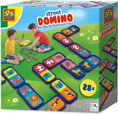 Produktbild von SES Creative 02232 - Outdoor-Spiel: Straßen-Domino mit Tiermotiven, 3 Jahr(e), Karton, Mehrfarbig