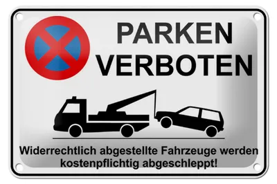 Produktbild von Blechschild Parken 18x12cm Parken verboten widerrechtlich